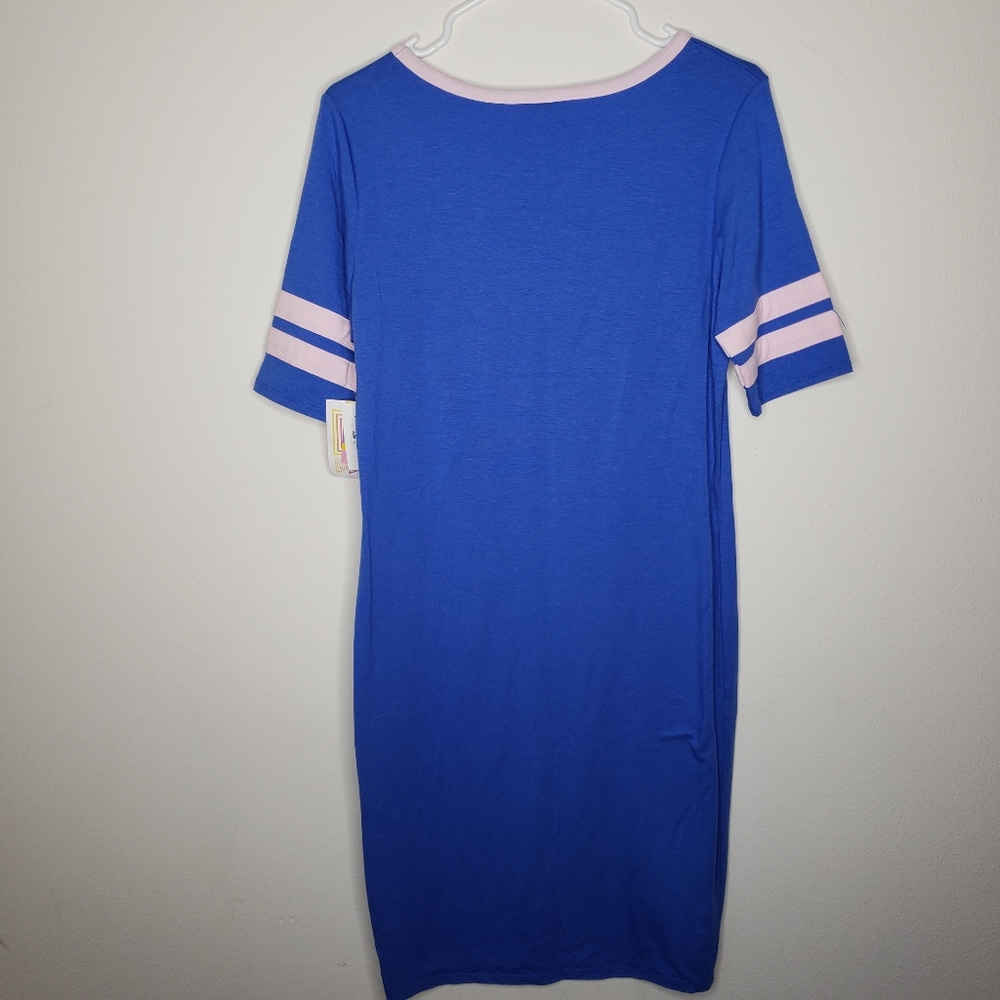 🔥Blue and Pink Striped Lularoe Julia - Picture 2 of 4